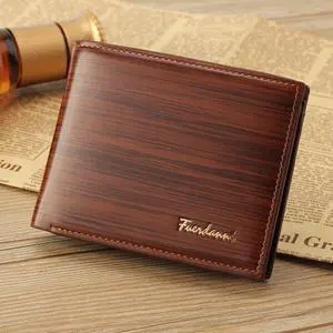 Men's Bifold Leather Credit ID Card Holder Wallet Billfold Purse Clutch Billfold - Glossy Light Brown Men's Bifold Leather Credit ID Card Holder Wallet Billfold Purse Clutch Billfold - Glossy Light Brown
