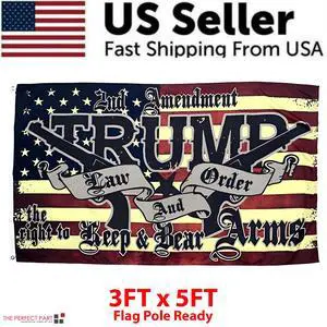 3x5' 2024 President Donald Trump Flag Take America Back Save USA Again Banner - #6 Trump Second Amendment 3x5' 2024 President Donald Trump Flag Take America Back Save USA Again Banner - #6 Trump Second Amendment