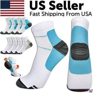 5 Pairs Compression Socks Plantar Fasciitis Arch Ankle Running Support Men Women - 5 Pair 5 Pairs Compression Socks Plantar Fasciitis Arch Ankle Running Support Men Women - 5 Pair