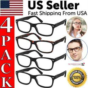 Mens Womens Reading Glasses 4 Pairs Unisex Classic Retro Style Readers All Power - +1.00 Strength Mens Womens Reading Glasses 4 Pairs Unisex Classic Retro Style Readers All Power - +1.00 Strength