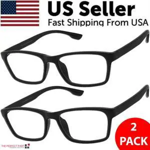 2 PACK Reading Glasses Mens Womens Reading Glasses Square Frame Readers Unisex - +3.25 2 PACK Reading Glasses Mens Womens Reading Glasses Square Frame Readers Unisex - +3.25