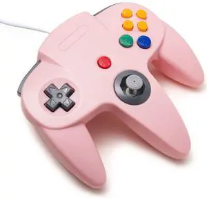 New Wired Controller Joystick Compatible With Nintendo 64 N64 Video Game Console - Pink New Wired Controller Joystick Compatible With Nintendo 64 N64 Video Game Console - Pink