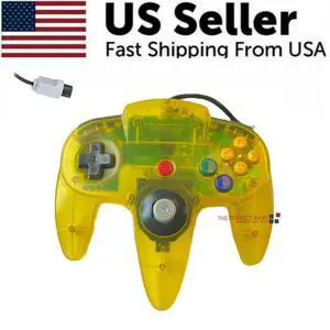 New Wired Controller Joystick Compatible With Nintendo 64 N64 Video Game Console - Transparent Yellow New Wired Controller Joystick Compatible With Nintendo 64 N64 Video Game Console - Transparent Yellow