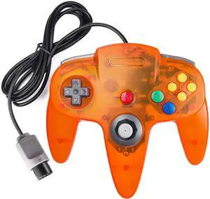 New Wired Controller Joystick Compatible With Nintendo 64 N64 Video Game Console - Transparent Orange New Wired Controller Joystick Compatible With Nintendo 64 N64 Video Game Console - Transparent Orange