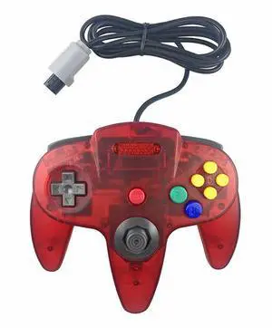 New Wired Controller Joystick Compatible With Nintendo 64 N64 Video Game Console - Transparent Red New Wired Controller Joystick Compatible With Nintendo 64 N64 Video Game Console - Transparent Red