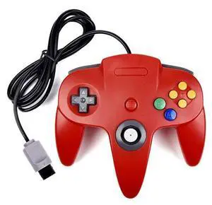 New Wired Controller Joystick Compatible With Nintendo 64 N64 Video Game Console - Red New Wired Controller Joystick Compatible With Nintendo 64 N64 Video Game Console - Red