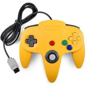 New Wired Controller Joystick Compatible With Nintendo 64 N64 Video Game Console - Yellow New Wired Controller Joystick Compatible With Nintendo 64 N64 Video Game Console - Yellow