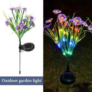 Solar Garden Lights LED Flower Stake Lamp Outdoor Yard Waterproof Patio Decor - Purple Solar Garden Lights LED Flower Stake Lamp Outdoor Yard Waterproof Patio Decor - Purple