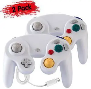 2 Pack Wired NGC Controller Gamepad for Nintendo GameCube GC & Wii U Console USA - White / White 2 Pack Wired NGC Controller Gamepad for Nintendo GameCube GC & Wii U Console USA - White / White
