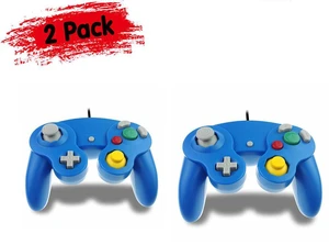 2 Pack Wired NGC Controller Gamepad for Nintendo GameCube GC & Wii U Console USA - Blue / Blue 2 Pack Wired NGC Controller Gamepad for Nintendo GameCube GC & Wii U Console USA - Blue / Blue