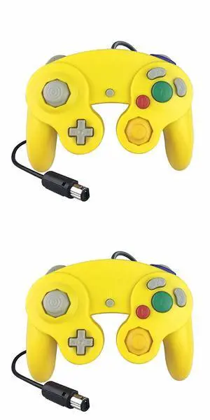 2 Pack Wired NGC Controller Gamepad for Nintendo GameCube GC & Wii U Console USA - Yellow / Yellow 2 Pack Wired NGC Controller Gamepad for Nintendo GameCube GC & Wii U Console USA - Yellow / Yellow