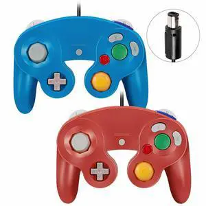 2 Pack Wired NGC Controller Gamepad for Nintendo GameCube GC & Wii U Console USA - Red / Blue 2 Pack Wired NGC Controller Gamepad for Nintendo GameCube GC & Wii U Console USA - Red / Blue