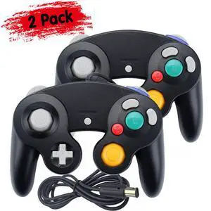 2 Pack Wired NGC Controller Gamepad for Nintendo GameCube GC & Wii U Console USA - Black / Black 2 Pack Wired NGC Controller Gamepad for Nintendo GameCube GC & Wii U Console USA - Black / Black