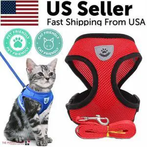 Cat Dog Pet Harness Adjustable Control Vest Dogs Reflective S M L XL Leash - Red Cat Dog Pet Harness Adjustable Control Vest Dogs Reflective S M L XL Leash - Red