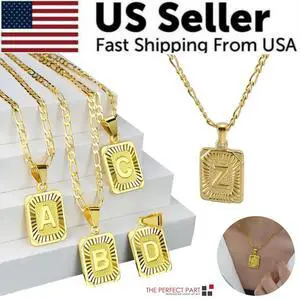 Gold Plated Initial Letter A-Z Pendant Necklace Choker Jewelry 18" Steel Chain - Z Gold Plated Initial Letter A-Z Pendant Necklace Choker Jewelry 18" Steel Chain - Z