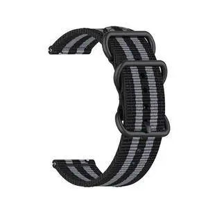 18mm 20mm 22mm Durable Military Woven Nylon Wrist Watch Band Quick Release Strap - Black and Gray 18mm 20mm 22mm Durable Military Woven Nylon Wrist Watch Band Quick Release Strap - Black and Gray