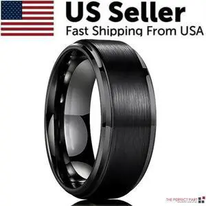 Tungsten Carbide Wedding Band Ring Brushed Silver Mens Jewelry Size 5-17 + Half - 13.5 Tungsten Carbide Wedding Band Ring Brushed Silver Mens Jewelry Size 5-17 + Half - 13.5