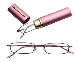 Compact Reading Glasses with Aluminum Tube Case Men Women Spring Hinge Reader - +3.25 Strength Compact Reading Glasses with Aluminum Tube Case Men Women Spring Hinge Reader - +3.25 Strength