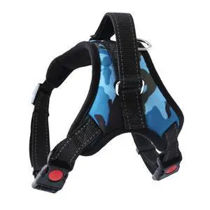 No Pull Dog Pet Harness Adjustable Control Vest Dogs Reflective XS S M Large XXL - Ocean Blue Camouflage No Pull Dog Pet Harness Adjustable Control Vest Dogs Reflective XS S M Large XXL - Ocean Blue Camouflage