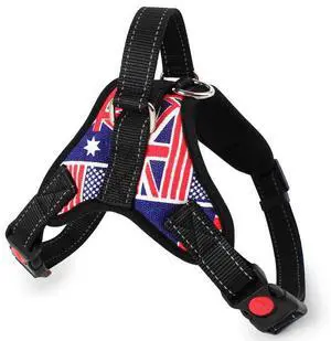 No Pull Dog Pet Harness Adjustable Control Vest Dogs Reflective XS S M Large XXL - Flag No Pull Dog Pet Harness Adjustable Control Vest Dogs Reflective XS S M Large XXL - Flag