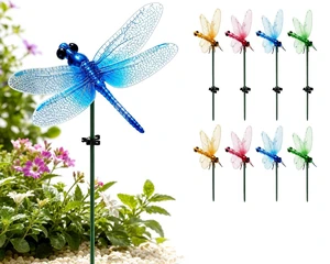 12 Fake Dragonfly Clips Clip on Dragonfly for Outdoors 3D Dragonfly Garden Decor 12 Fake Dragonfly Clips Clip on Dragonfly for Outdoors 3D Dragonfly Garden Decor