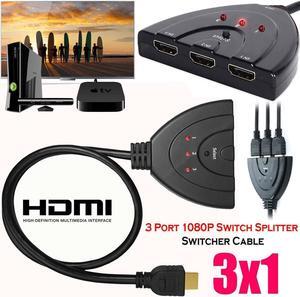 3 HDMI Port Switch Switcher Splitter Cable Selector HUB Box HDTV 1080P Xbox PS4