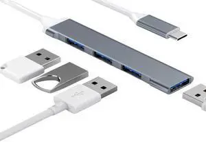 USB-C Type C to USB 3.0 4 Port Hub Splitter For PC Mac Phone MacBook Pro iPad USB-C Type C to USB 3.0 4 Port Hub Splitter For PC Mac Phone MacBook Pro iPad