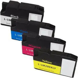 4 Pack Replacement Black & Color Ink Cartridges Compatible for Lexmark 200XL 200 XL PRO4000 PRO4000C PRO5500 PRO5500T