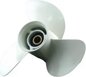 Asaki 6E5-45947-00-EL Fits Yamaha Outboard Motor 9.9 15 HP Propeller Aluminum White 1/2x15 Right