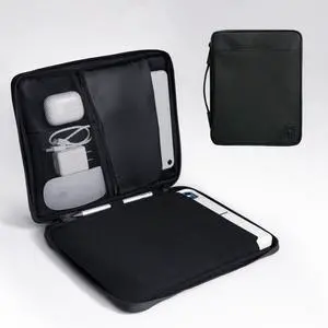 eiP 8-11 inch Waterproof Slim Tablet Carring Case with Handle Sleeve Bag for iPad Pro 11 inch/iPad 7/8/9 10.2 inch/iPad Air 5,4 10.9 inch/Pixel Tablet/Samsung Tab, Fit Keyboard and Pen, Black