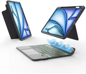 EIP Bluetooth Keyboard Case for iPad Air 13 inch (M4 2026/M3 2025/M2 2024), 13" Magnetic Detachable Case with Trackpad, 7-Color Backlit Keys, Stylus Shortcut Support, Slim Protective Cover EIP Bluetooth Keyboard Case for iPad Air 13 inch (M4 2026/M3 2025/M2 2024), 13" Magnetic Detachable Case with Trackpad, 7-Color Backlit Keys, Stylus Shortcut Support, Slim Protective Cover