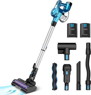 INSE Cordless Vacuum Cleaner, Up to 80min Run-time Rechargeable Cordless Stick Vacuum, Lightweight Powerful Suction Handheld Vacuum for Home Hardwood Floor Carpet Pet Hair - S6P