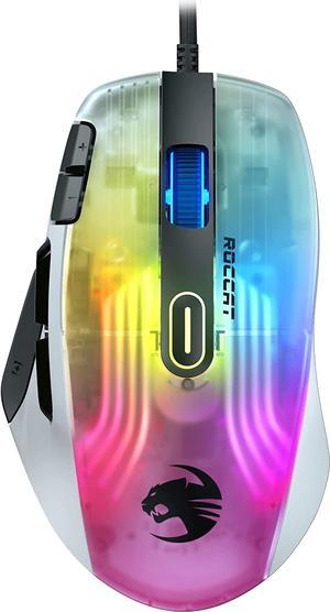 ROCCAT Kone XP PC Gaming Mouse with 3D AIMO RGB Lighting, 19K DPI Optical Sensor, 4D Krystal Scroll Wheel, Multi-Button Design, Wired Computer Mouse - White