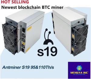 New in Stock Bitmain Antminer S19 95T 3250W SHA256 BTC miners with PSU