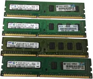 Lot of 4 Samsung M378B5773CH0-CH9 Memory (4x2GB) 1Rx8 PC3-10600U 497157-D88