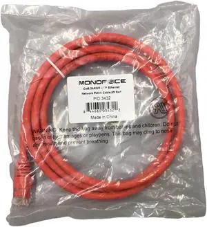 NEW MonoPrice Cat6 24AWG UTP Ethernet Patch Cable 5 ft