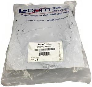 NEW! L-Com CGSVGAMF-5 Standard SVGA VGA Video Monitor Cable HD15 Male/Female 5 Ft