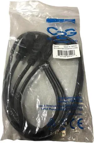 C2G #03141 6ft 18 AWG Computer Power Extension Cord (IEC320C14 to IEC320C13)