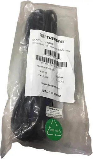 TRENDnet TK-CU10 10-feet USB KVM cable for TK-803R/TK1603R Cable 10ft TKCU10, NEW!