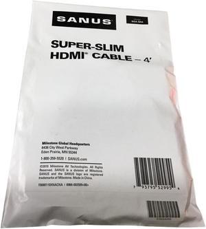 SANUS Super-Slim HDMI Cable- 4' Model SOA-SH4, New!