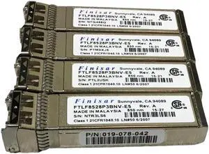 LOT OF 4 Finisar 8GB Shortwave 850nm SFP - FTLF8528P2BNV-E5,019-078-042