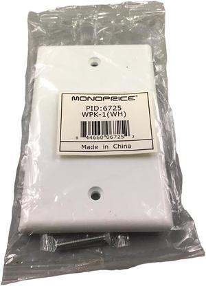 Monoprice 1-Gang Wall Plate for Keystone, 1-Port, White,