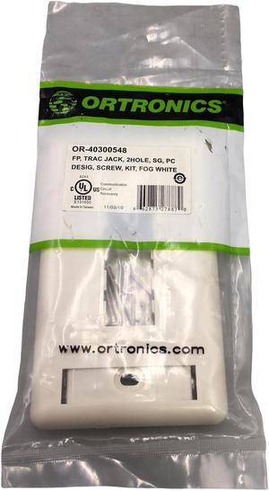 NEW!! Ortronics - OR-40300548 - Face Plate - Trac Jack - Fog White, 2HOLE,SG,PC