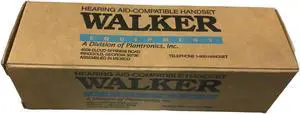 Walker W6 "K" Style Hearing AID- COMPATIBLE HANDSET 1-800-HANDSET, BLACK