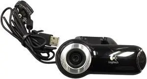 Logitech Quick Cam Pro 9000 Webcam V-UBM46 860-000109 Carl Zeiss Lens USB