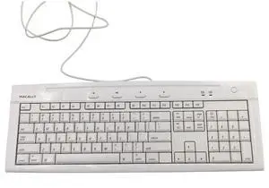 Macally 104 KEY Full Size USB Wired Keyboard "MKEYE" White for Mac and PC