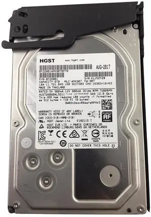 HGST HUS726060AL5211 6TB 7.2K 12GB 3.5" SAS Hard Drive 0F22801