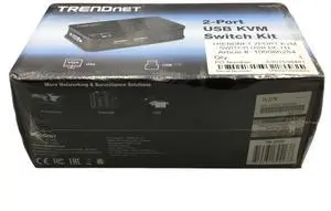 TRENDnet TK-207K 2-Port USB KVM Switch Kit with Cables Black, New!