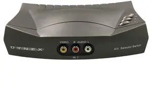 Dynex A/V Audio -video Selector switch DX-VS201 Silver 4-Button, w/o Adapter