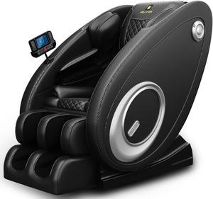 Massage Chair Blue-Tooth Connection and Speaker, Recliner with Zero Gravity with Full Body Air Pressure, Easy to Use at Home and in The Office Black
